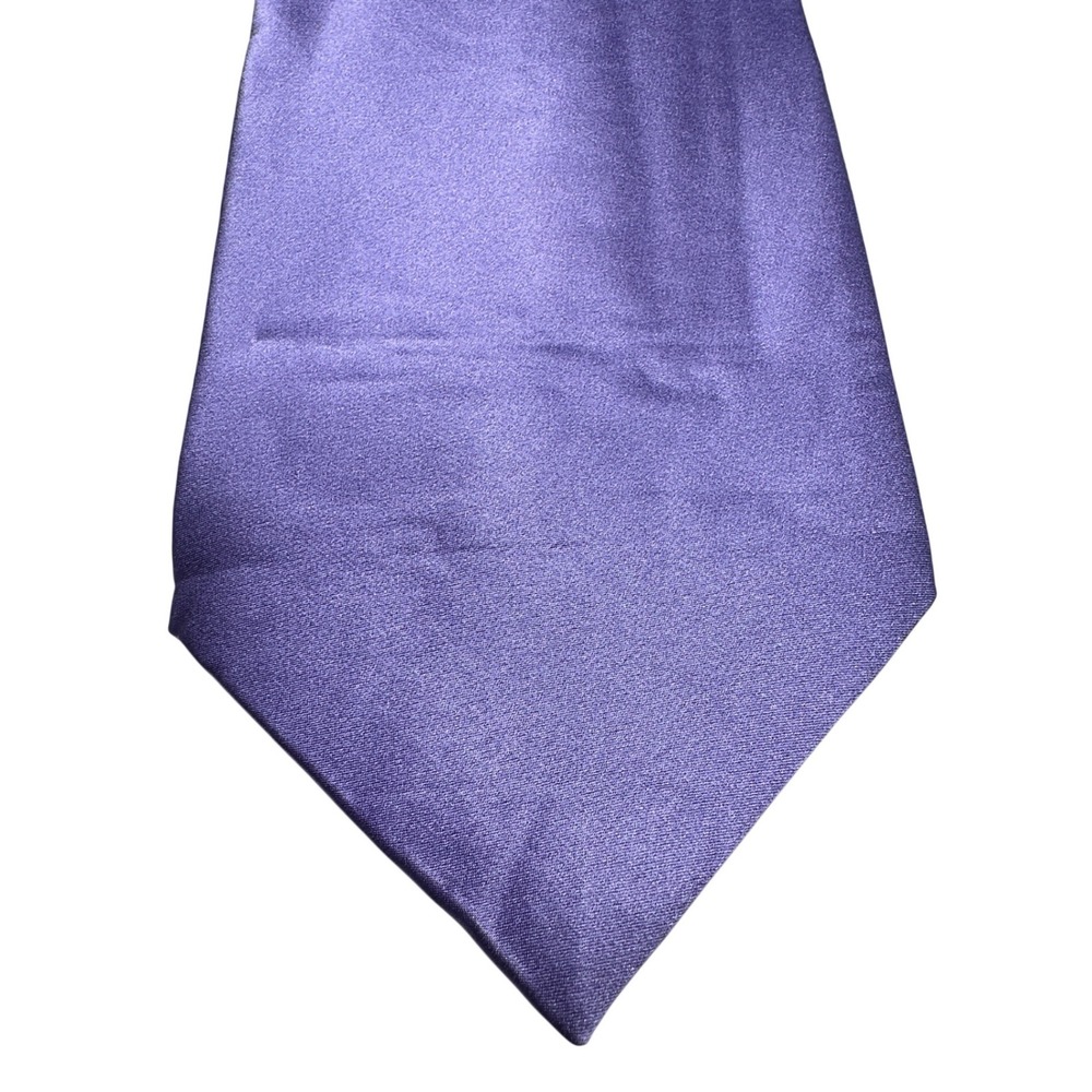 Stafford Silk Necktie Pocket Square Set Mens OS Purple New Solid Satin 63" - Picture 4 of 8